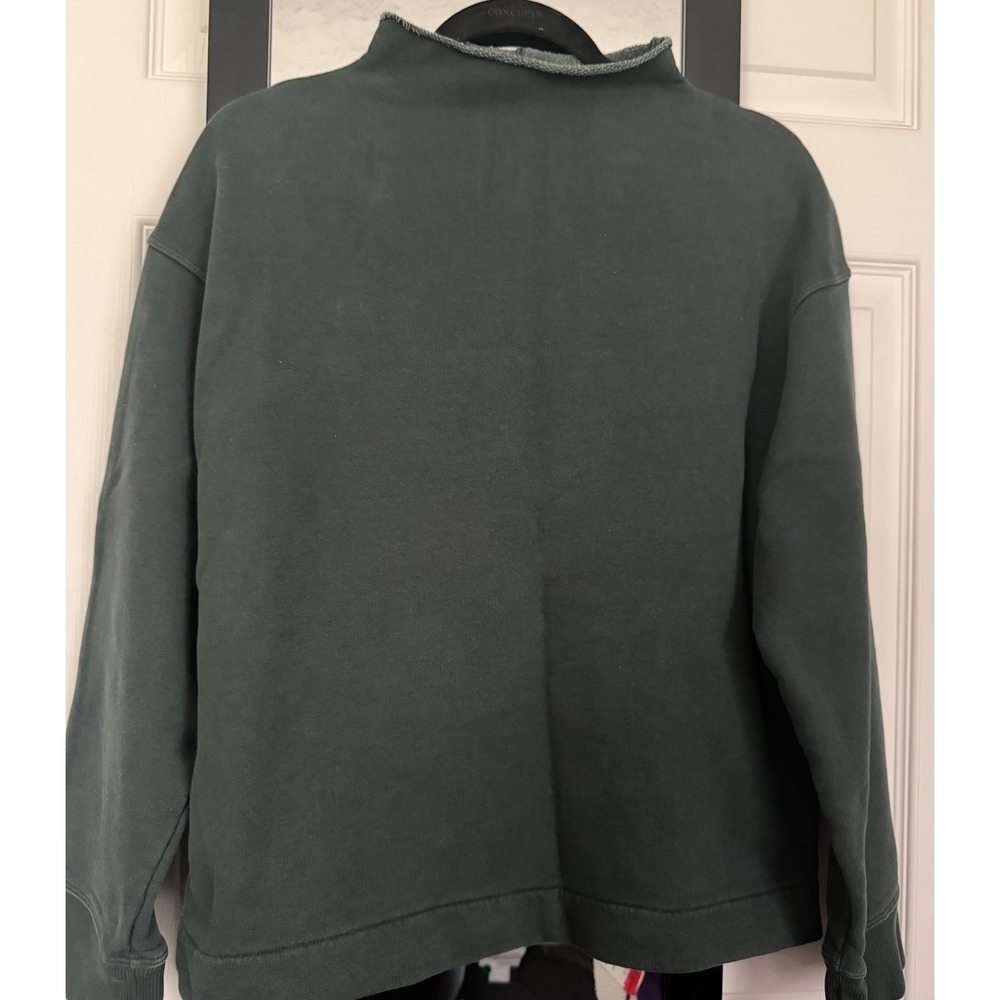 Madewell Womens Mockneck Sweatshirt Forest Green French Terry Pullover Size M